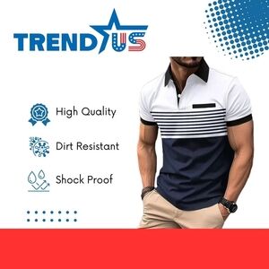 Men's Black and White Polo Shirt